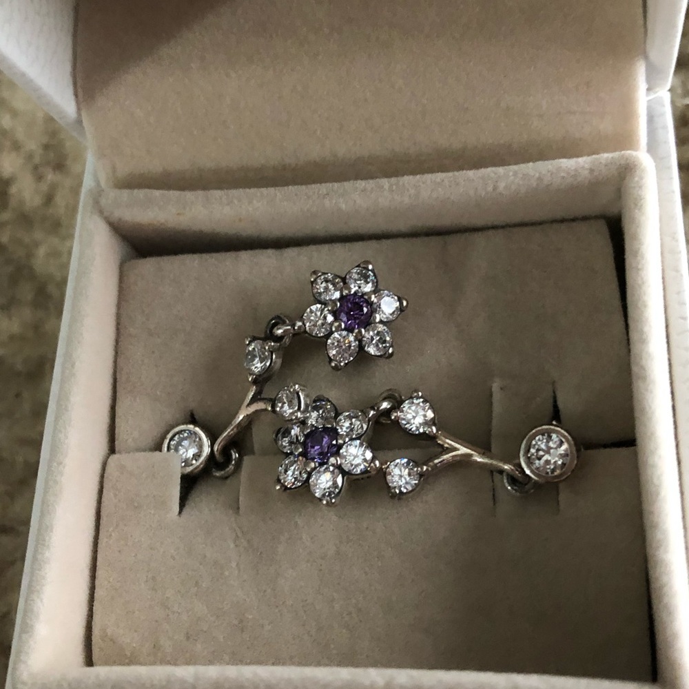Pandora for Disney parks dangle flower earrings